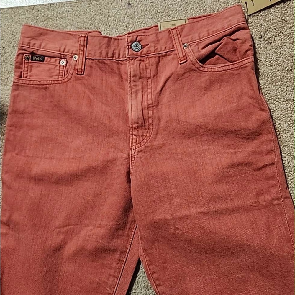 Polo Ralph Lauren Sullivan Slim Denim Shorts – Red/Coral, Size 18 NWT